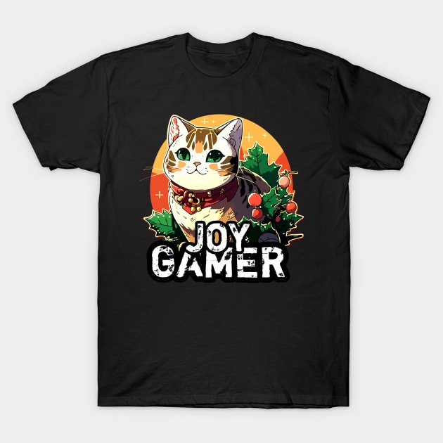 Kawaii Gamer Christmas Cat T-Shirt by MaystarUniverse